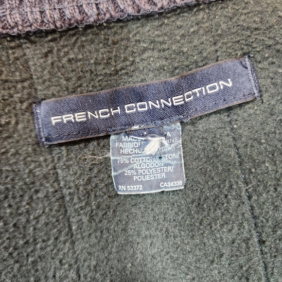 FCUK Hybrid Quilted Jacket Size Small Fleece Lined Navy Blue - Picture 13 of 14